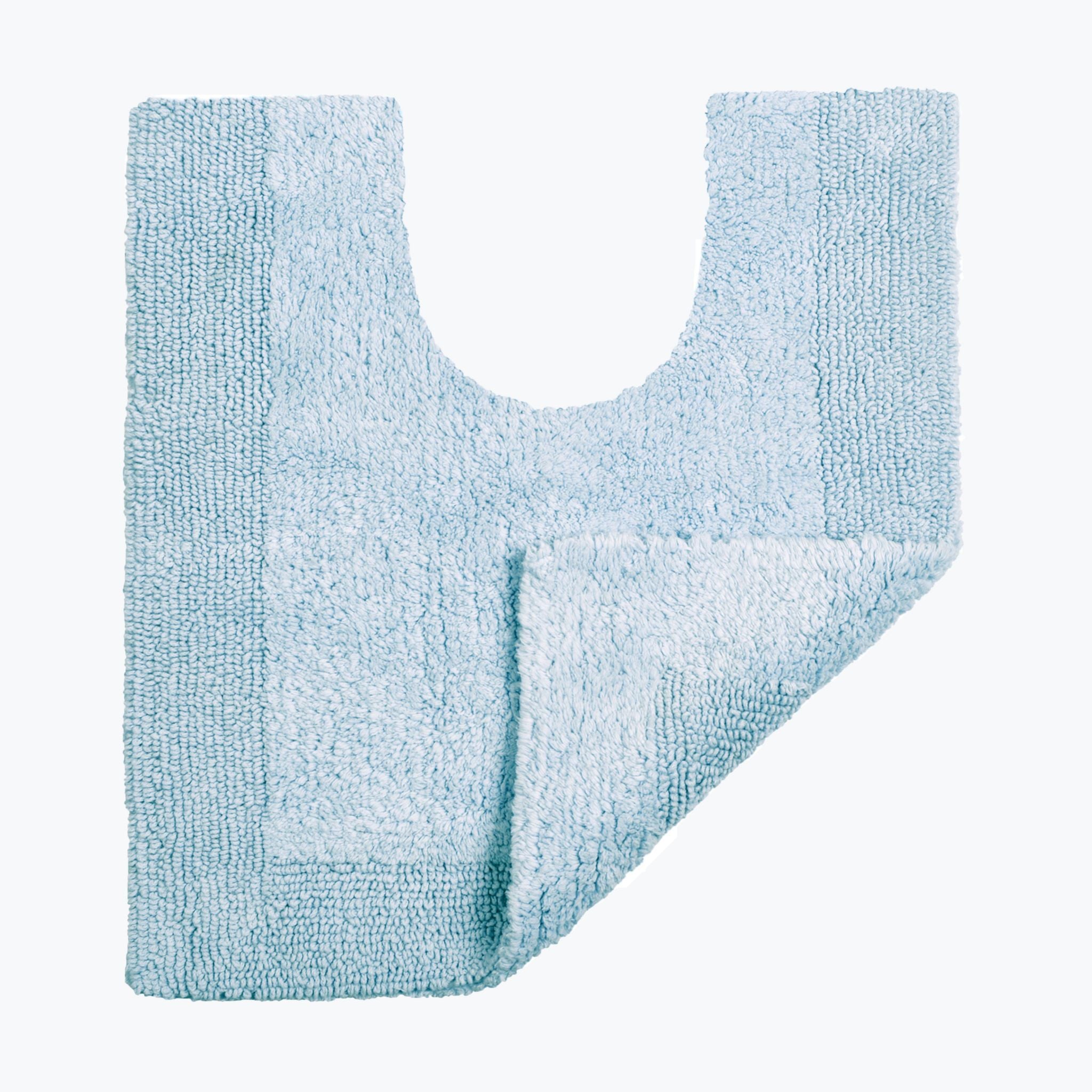 Baby Blue Reversible Toilet Mat - Super Soft Cotton Pedestal Mat