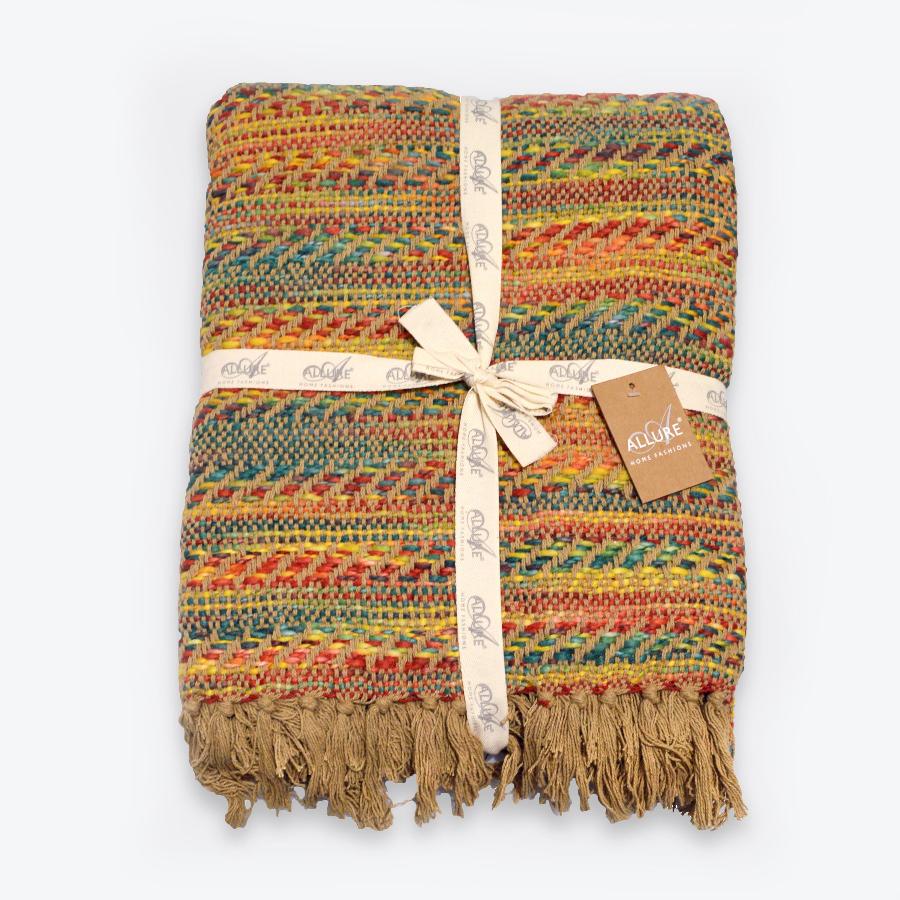 Banjara Traveller Throw - Rainbow Space Dyed Colours
