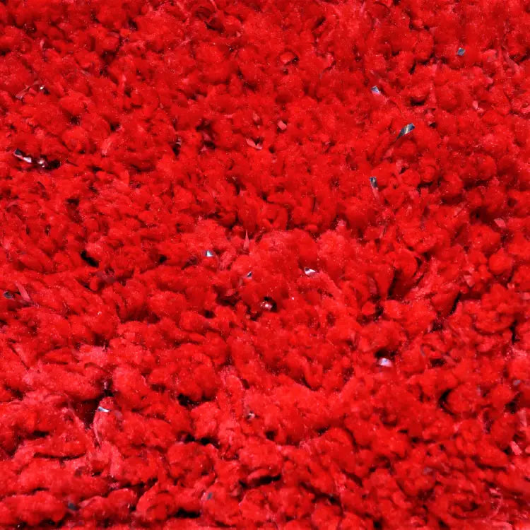 Red Sparkle Bath Mat - Super Soft Fluffy Pile