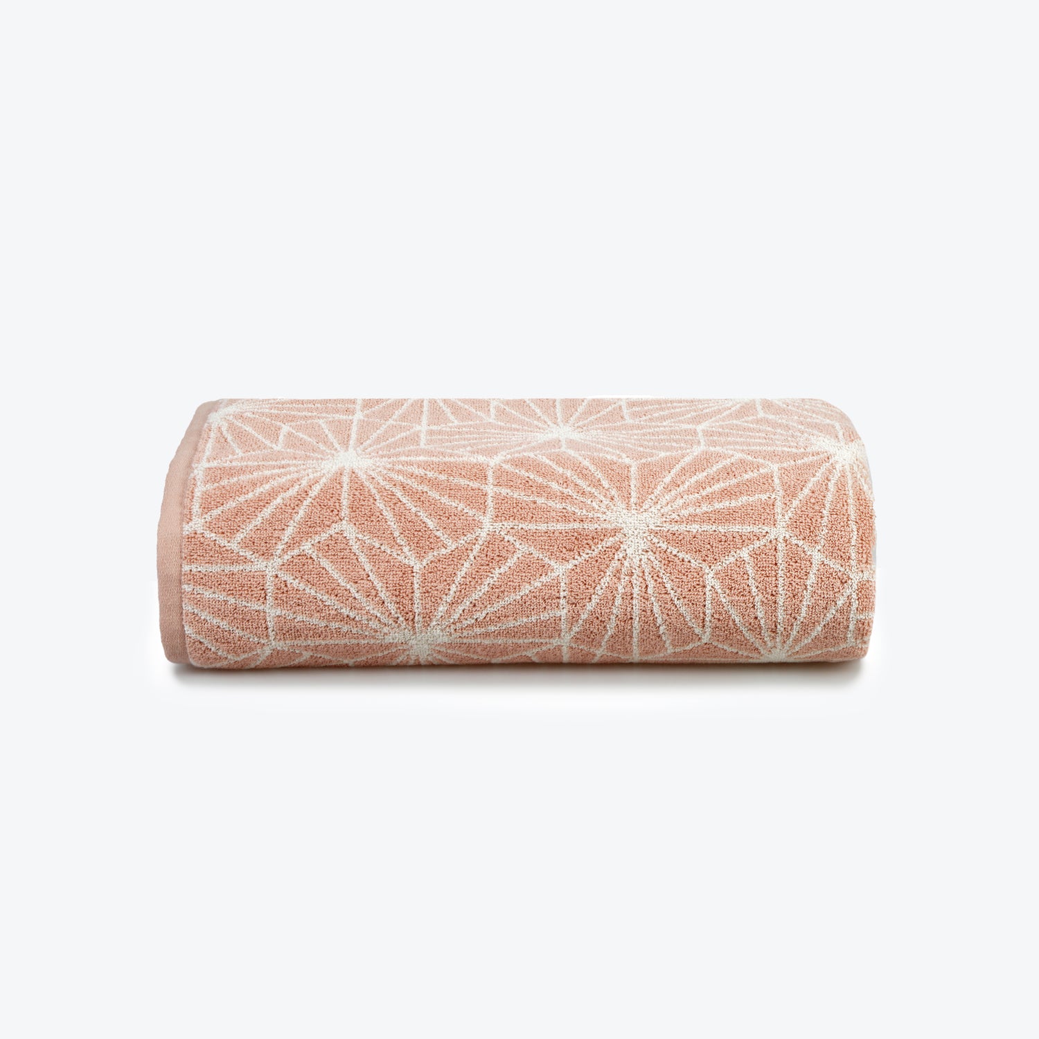 Blush Pink Geometric Towel Bale - Co-ordinated Patterned Bathroom Hand Towels