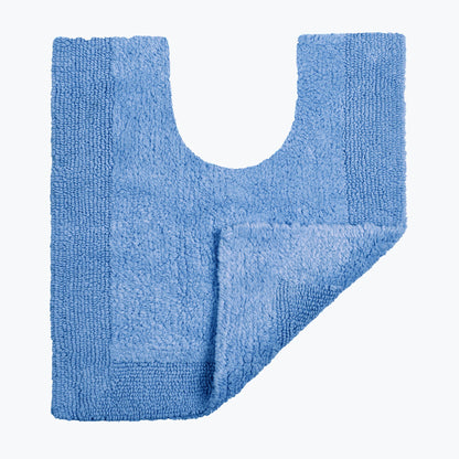 Cornish Blue Reversible Toilet Mat - Super Soft Cotton Pedestal Mat