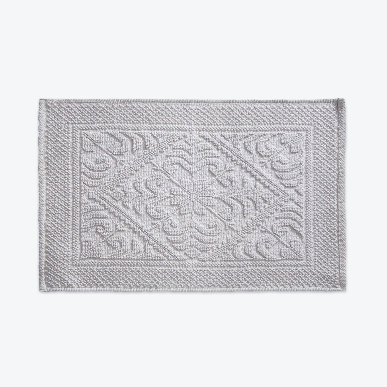 Grey Country House Bath Mat - Textured Cotton Rug
