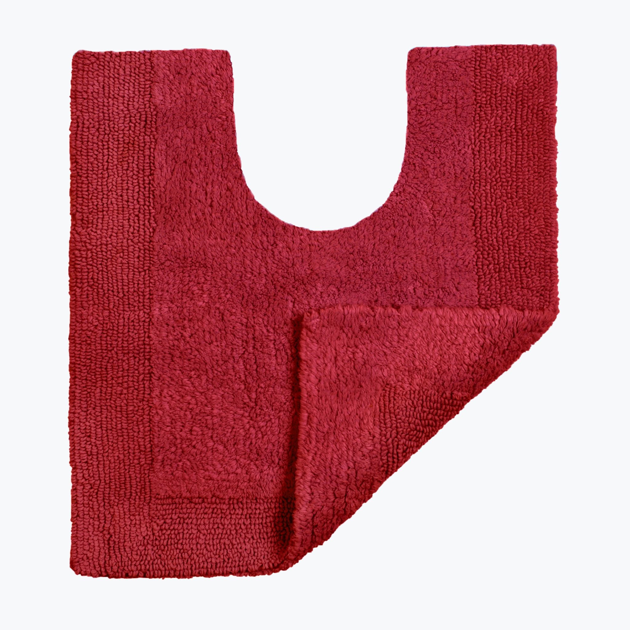 Cranberry Red Reversible Toilet Mat - Super Soft Cotton Pedestal Mat