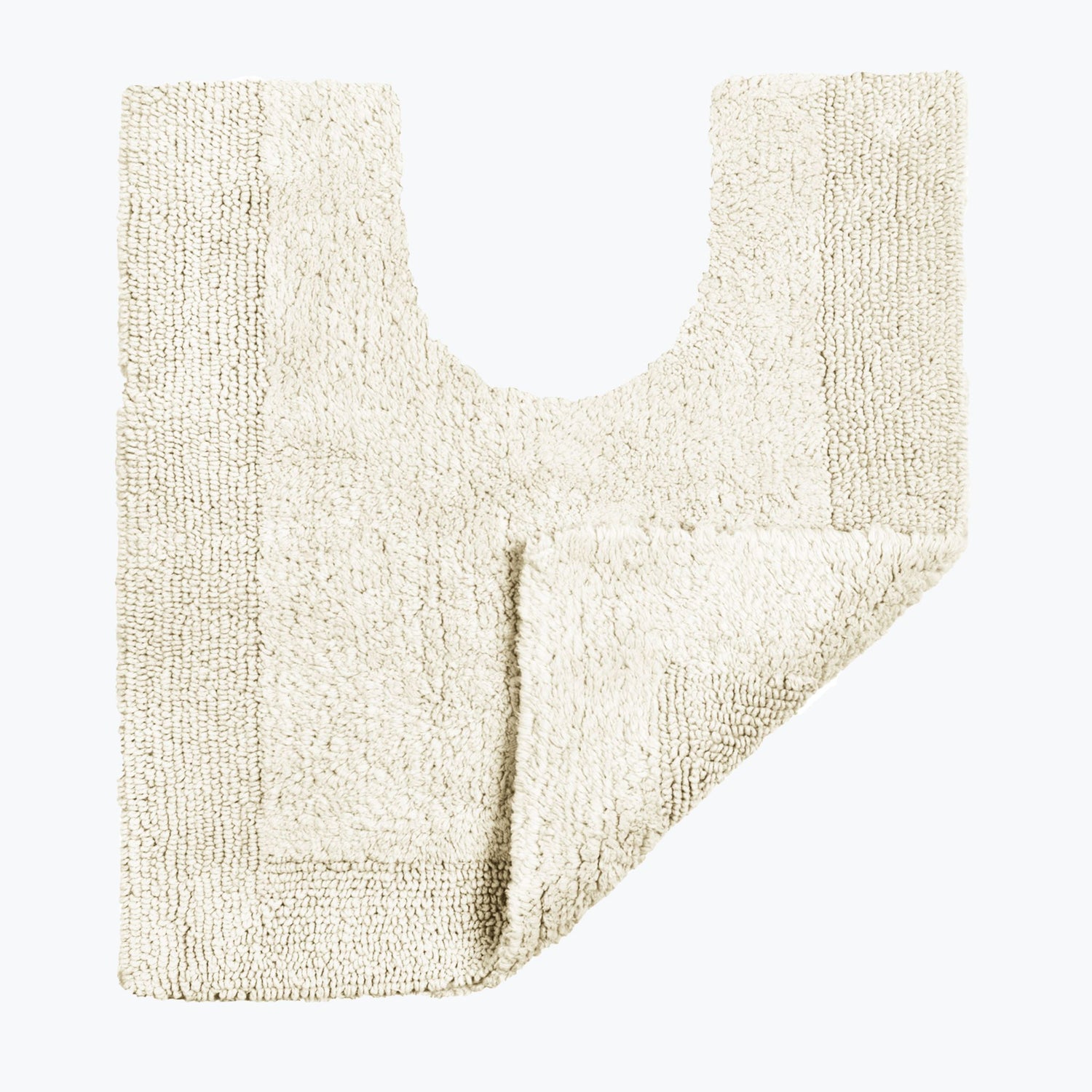 Cream Reversible Toilet Mat - Super Soft Cotton Pedestal Mat