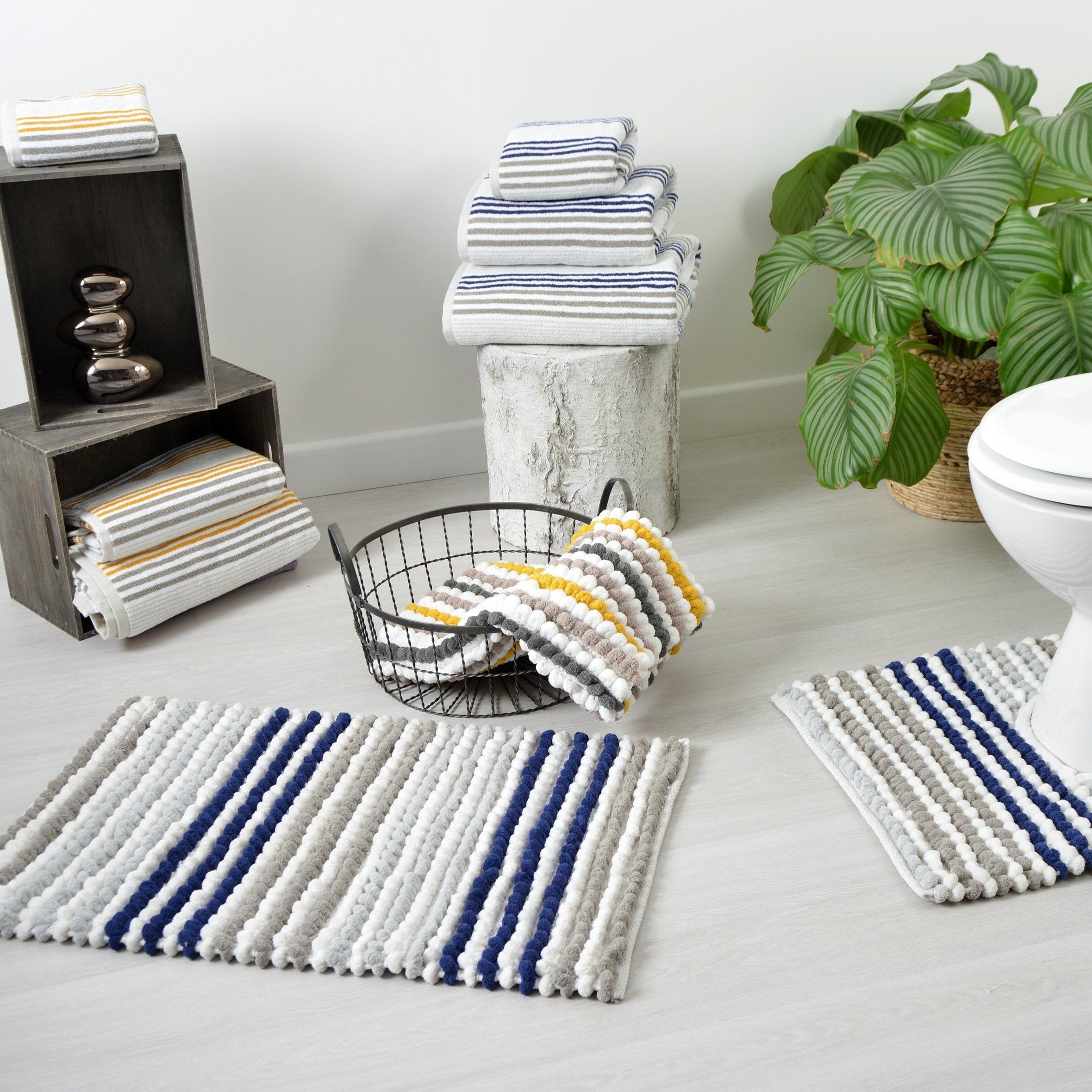 Merlin Cotton Striped Towels - Allure Bath Fashions