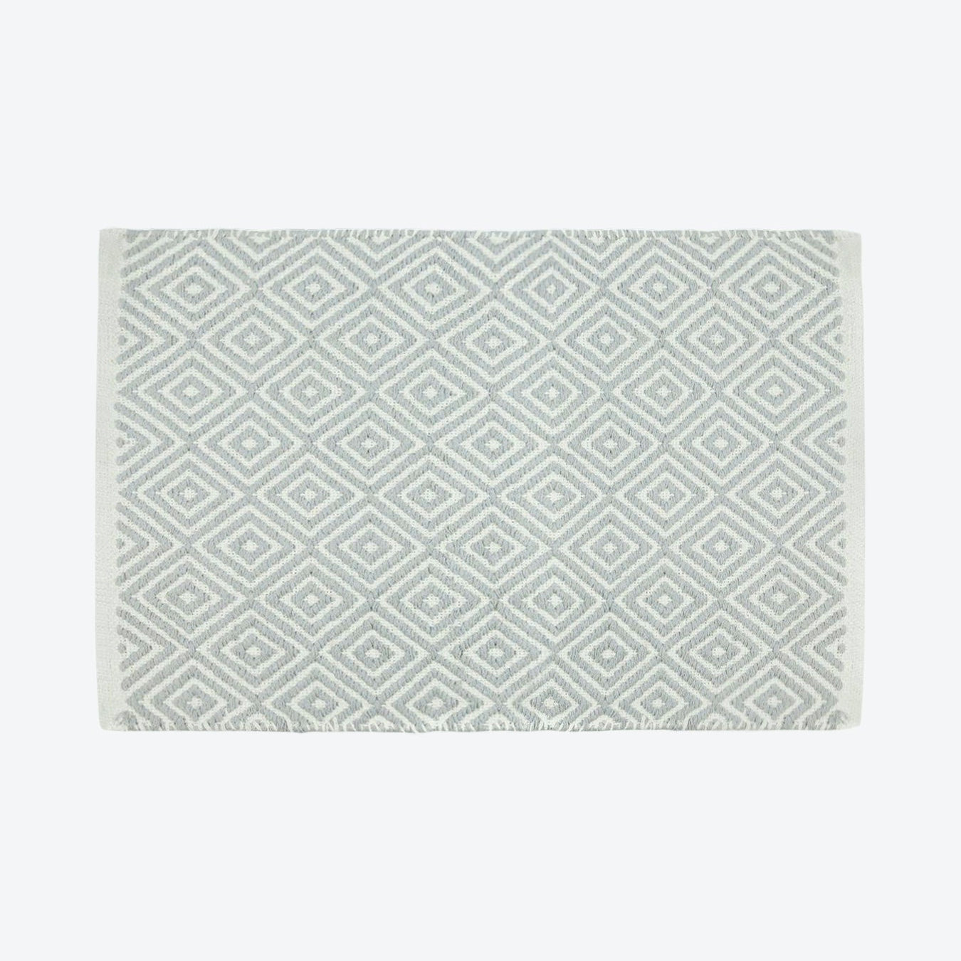 Diamond Jacquard Bath Mat - 100% Cotton Reversible Bathroom Rug 