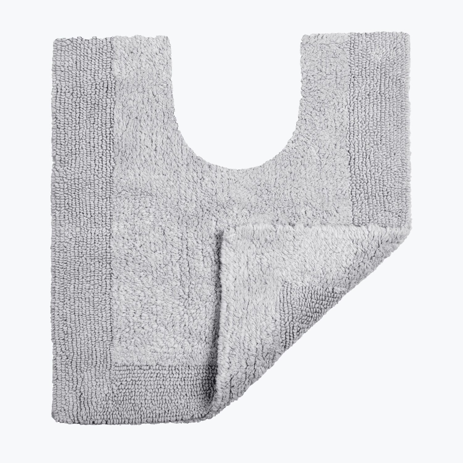 Dove Grey Reversible Toilet Mat - Super Soft Cotton Pedestal Mat