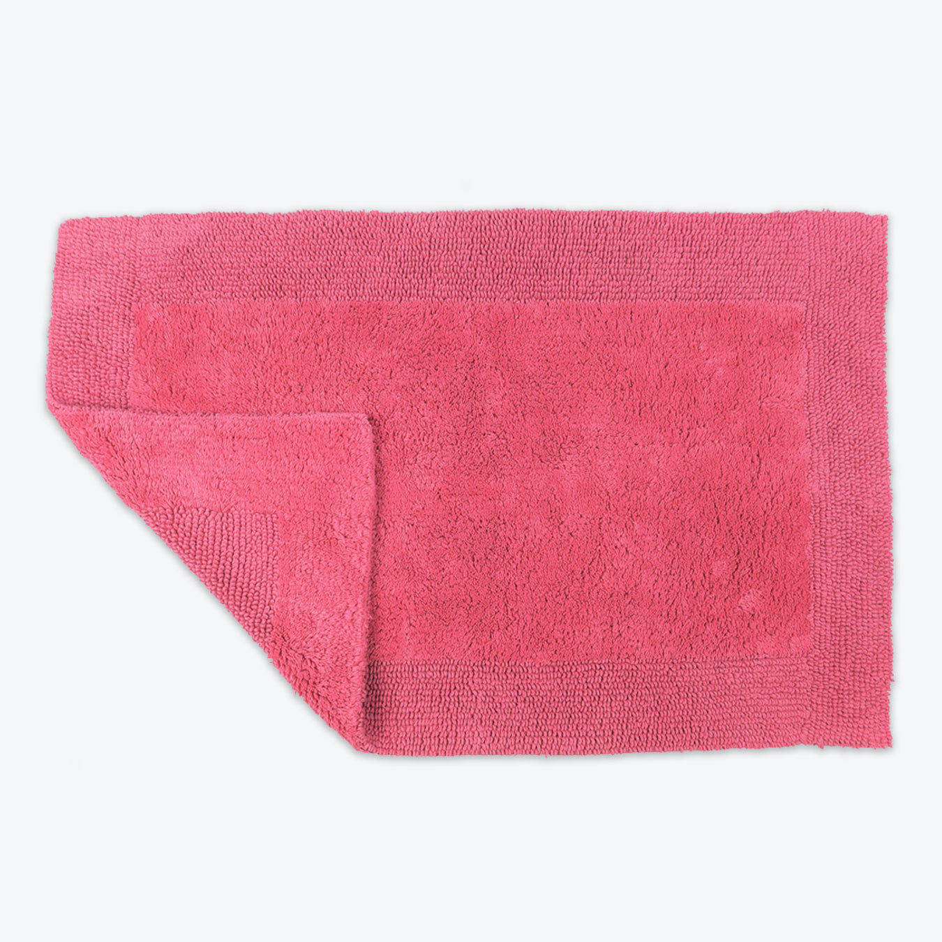 Hot Pink Reversible Cotton Large Bath Mat - Luxury Thick Bathmat