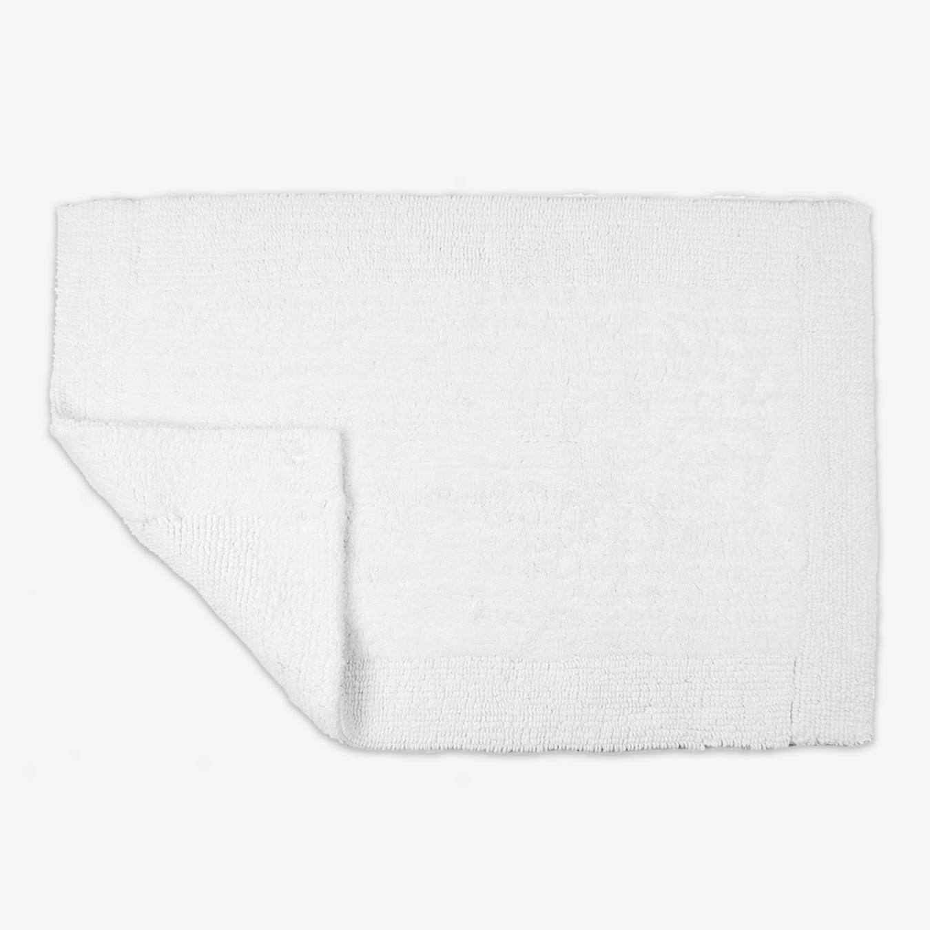 White Reversible Cotton Large Bath Mat - Luxury Thick Bathmat