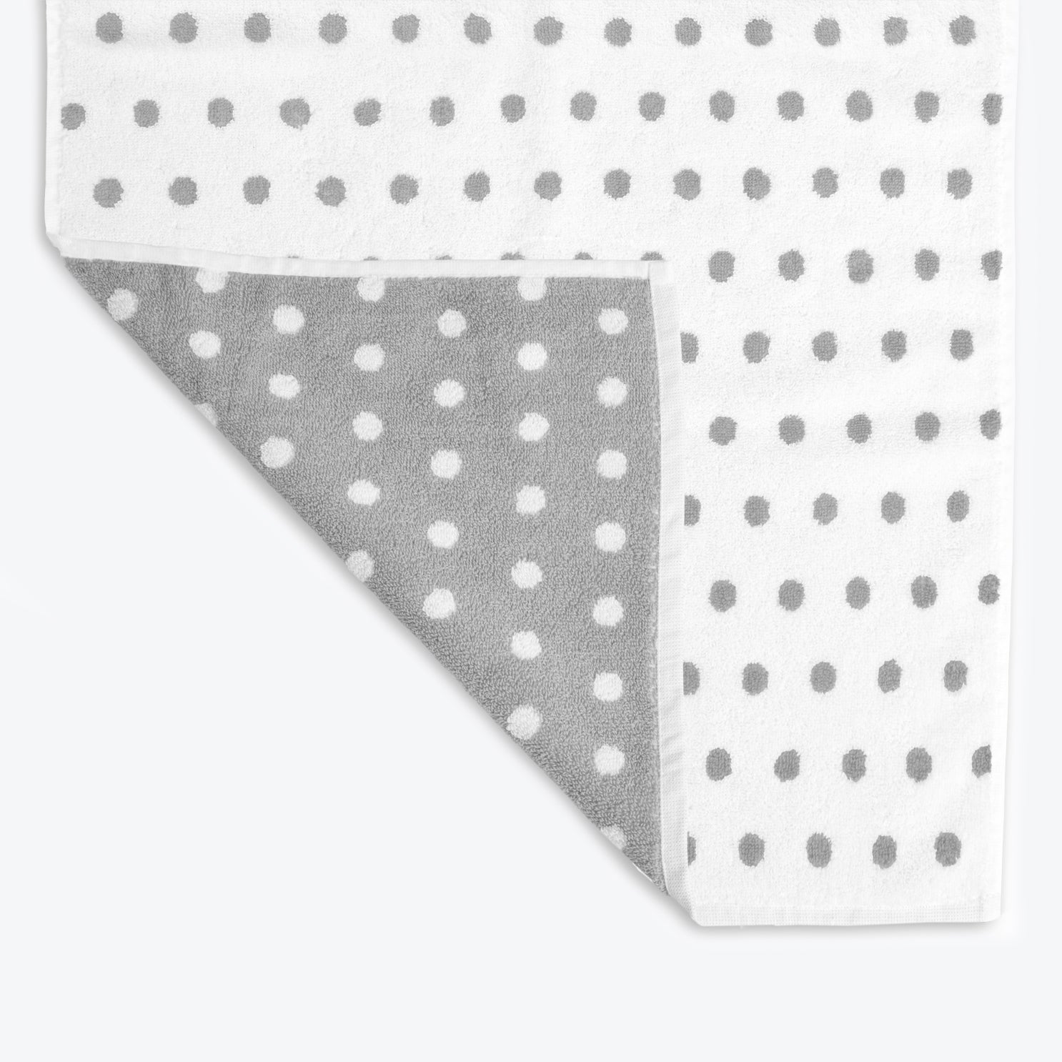 Patterned Bathroom Towels - Grey Spotty Towels Reversible