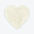 Off White Heart Shaped Shaggy Rug - Super Soft Fluffy Bath Mat