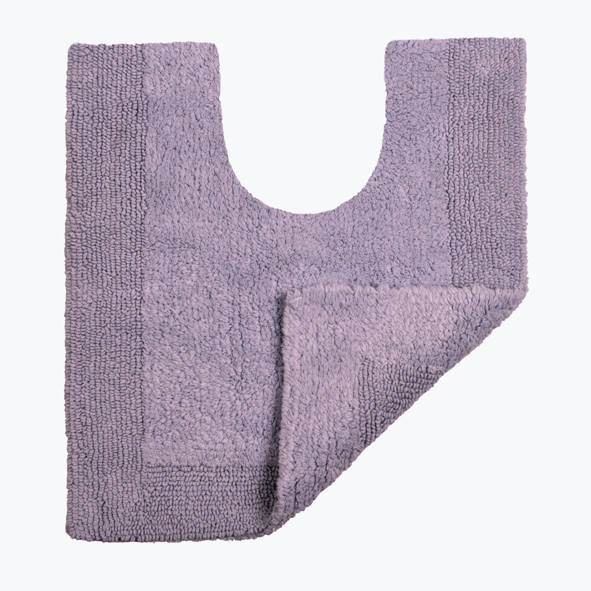 Heather Lilac Reversible Toilet Mat - Super Soft Cotton Pedestal Mat