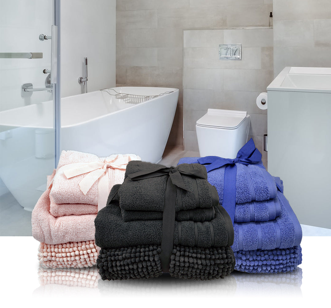 Bath Mat and Towel Set - Bathroom Bundle Gift