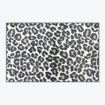Monochrome Leopard Print Bath Mat - Super Soft 
