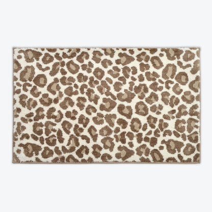 Neutral. beige bath mat - Leopard Print Super Soft Mat