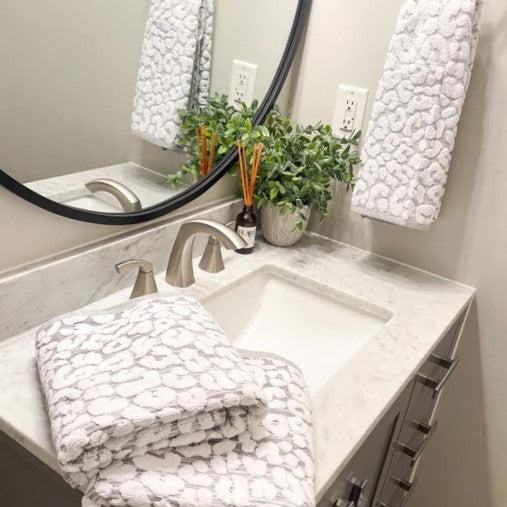 Leopard print bathroom towels