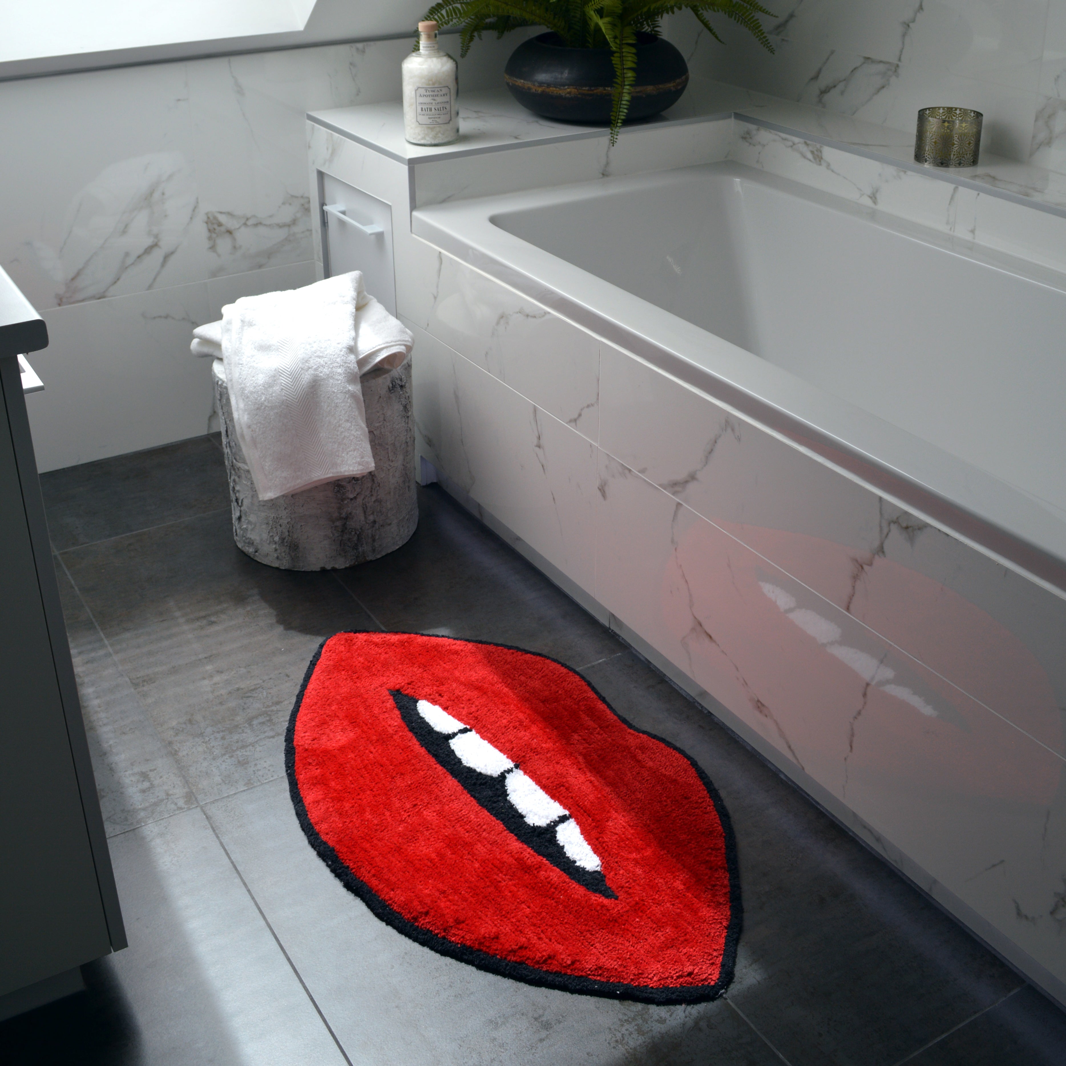 Red Lips Bath Mat - Funky Colourful Rugs