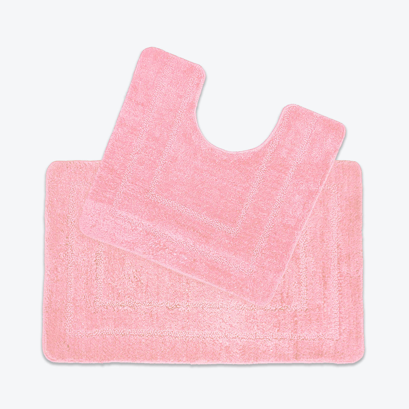 Blush Pink Bath Mat and Pedestal Mat 2pc Bathroom Set Luxury Microfibre Super Soft and Non Slip Mats