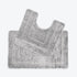 Light Grey Bath Mat and Pedestal Mat 2pc Bathroom Set Luxury Microfibre Super Soft and Non Slip Mats