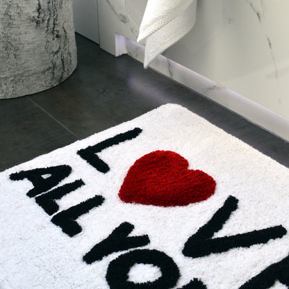 Love Is All You Need Tufted Slogan Bath Mat