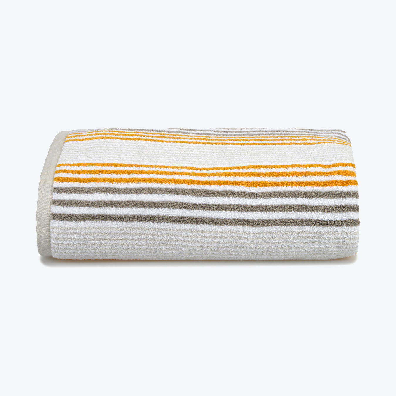Mustard Striped Bathroom Towels - Stripe Patterned Towel