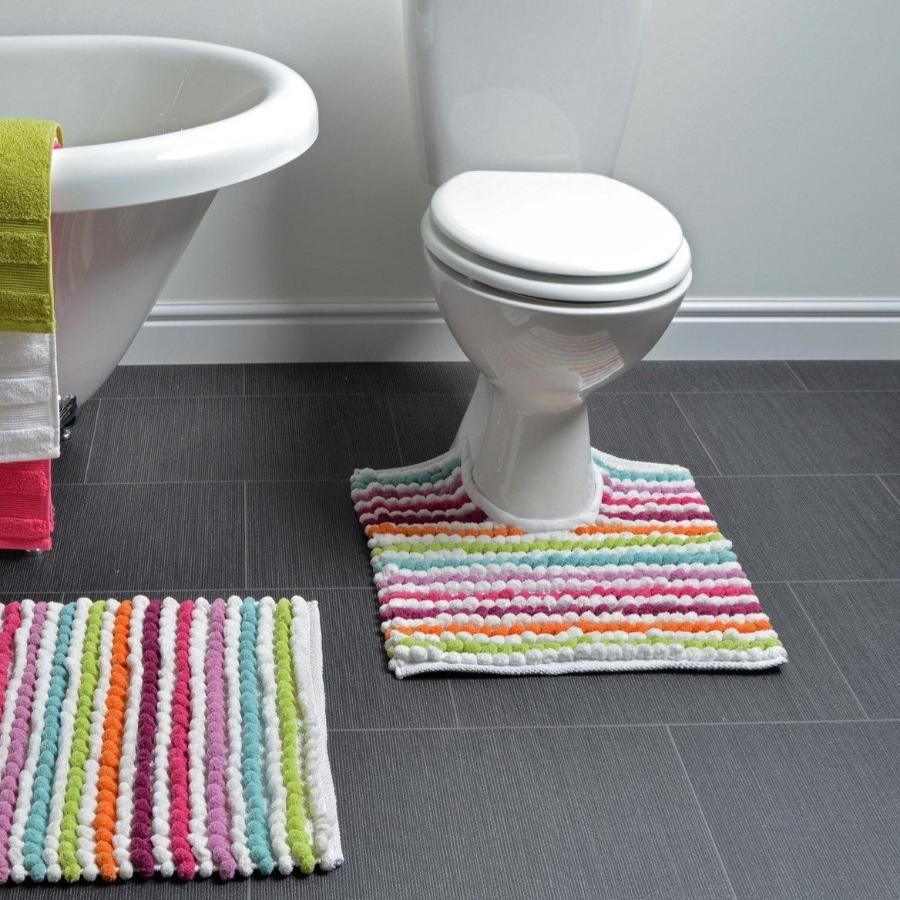 Chunky Bobble Pedestal Mat in California Stripe - Allure Bath Fashions