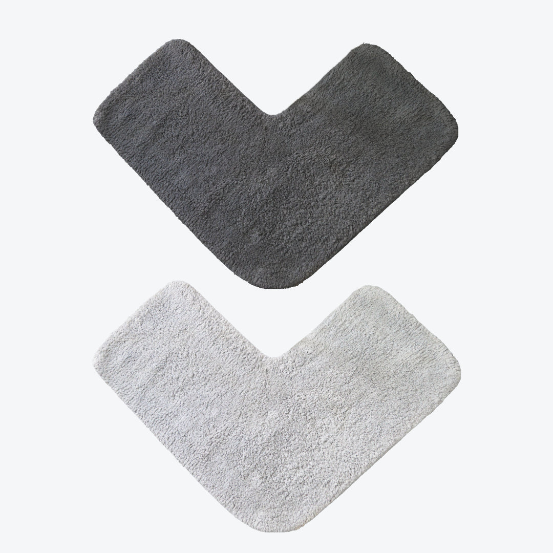 2 pack grey corner shower mats