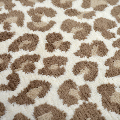 Neutral Leopard Print Bath Mat - Super Soft and Absorbent