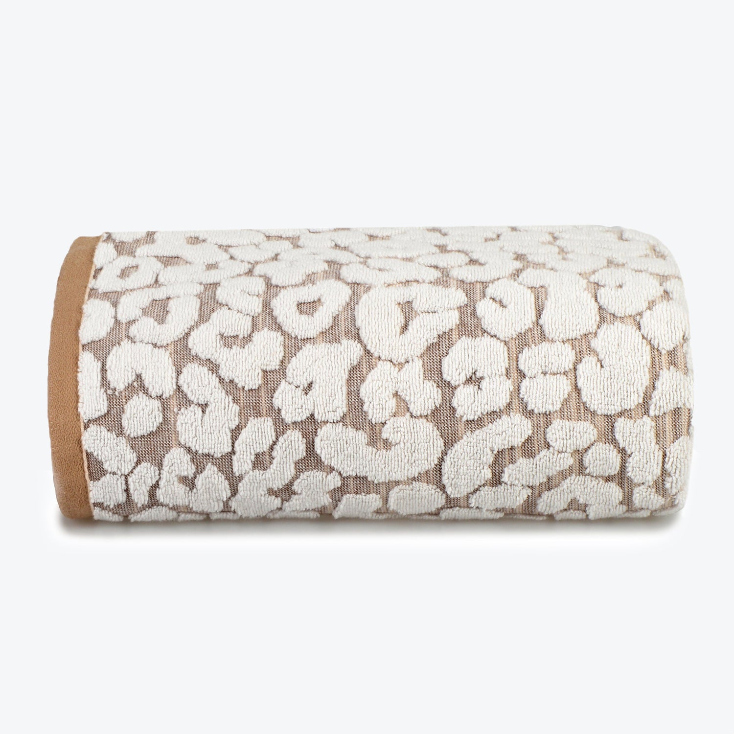 Natural/beige leopard print bath towel