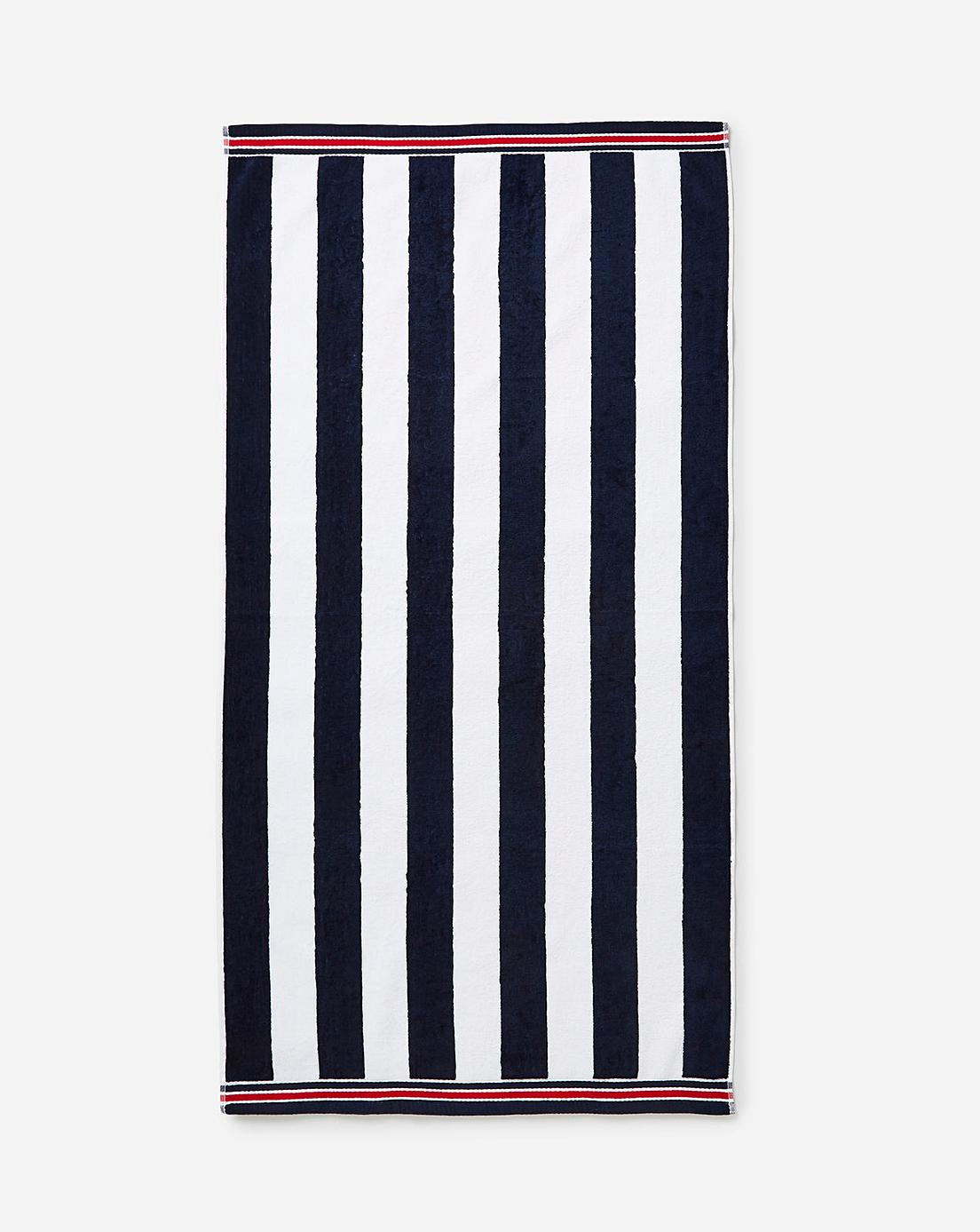 Nautical Stripe Navy Beach Towel Super Soft Cotton