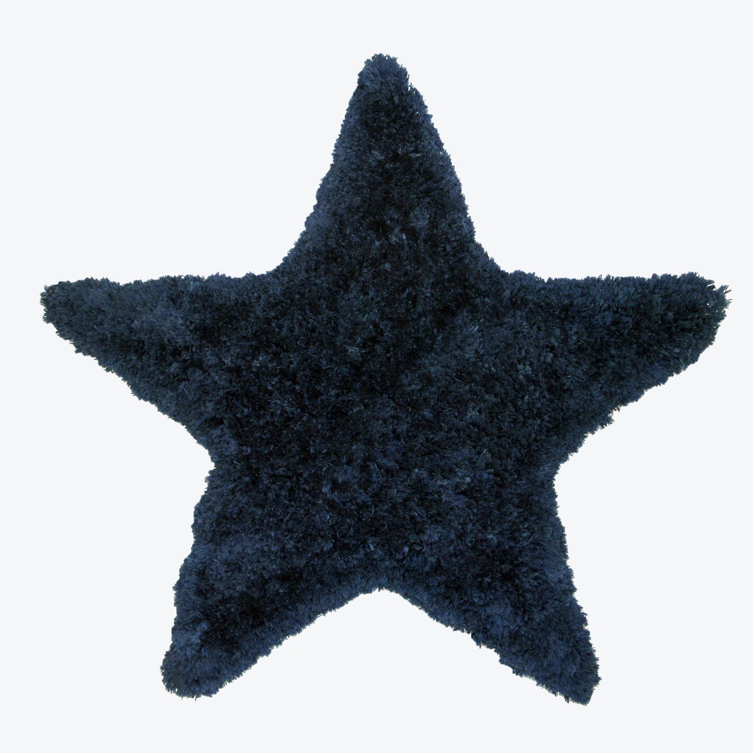 Navy Shaggy, Fluffy Rug - Star Shaped Mat