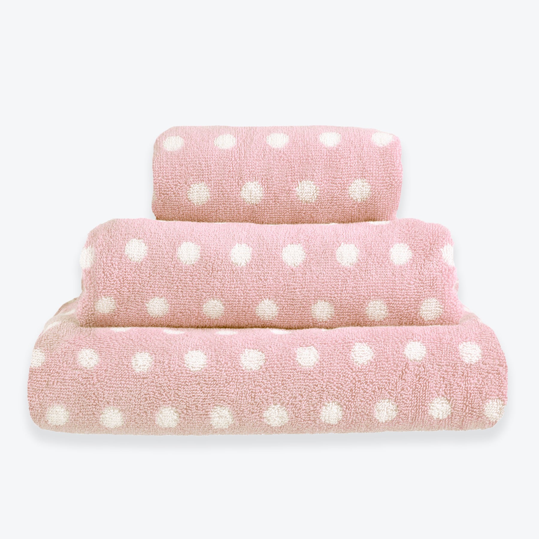 Pink polka dot towels sale