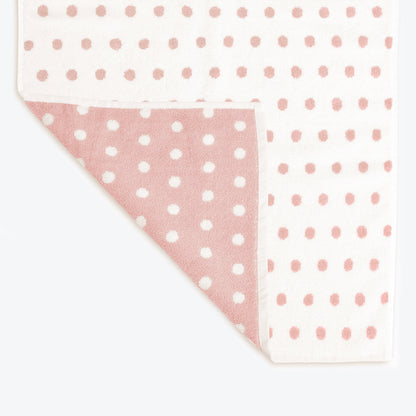 Patterned Bathroom Towels - Pink Spotty Towels Reversible