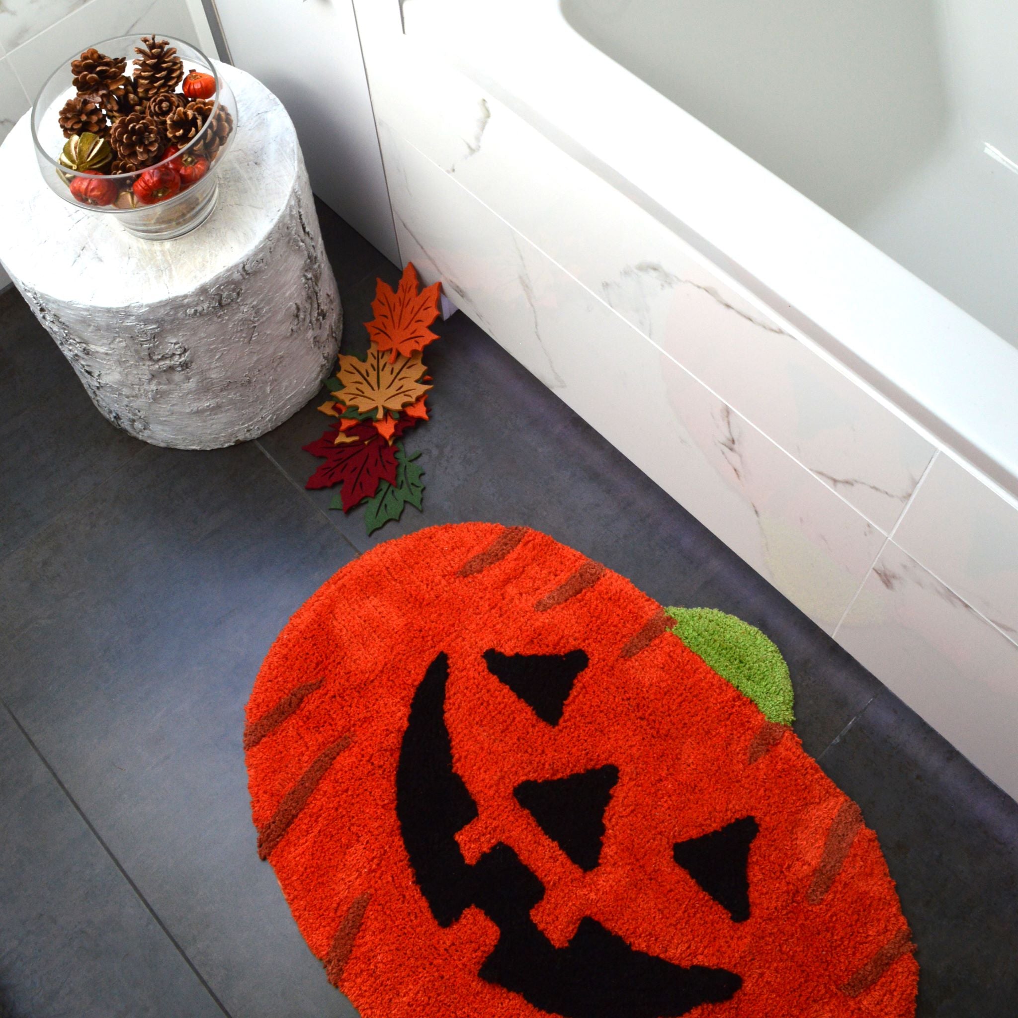 Autumnal Bathroom Rug - Pumpkin Bath Mat