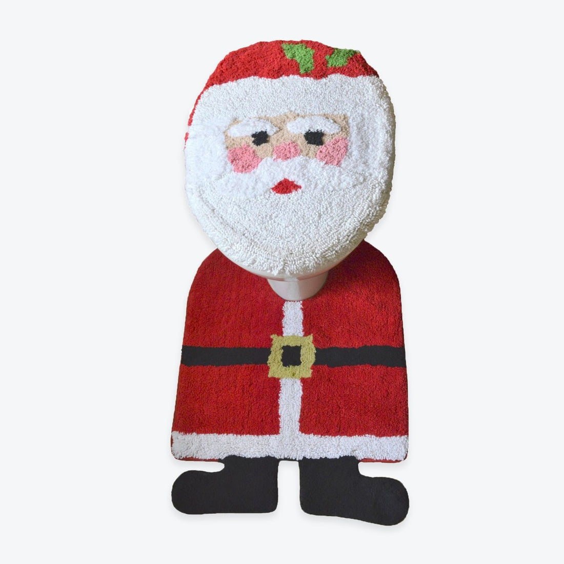 2pc Santa Toilet Lid Mat and Pedestal Mat - Fun Christmas Decor