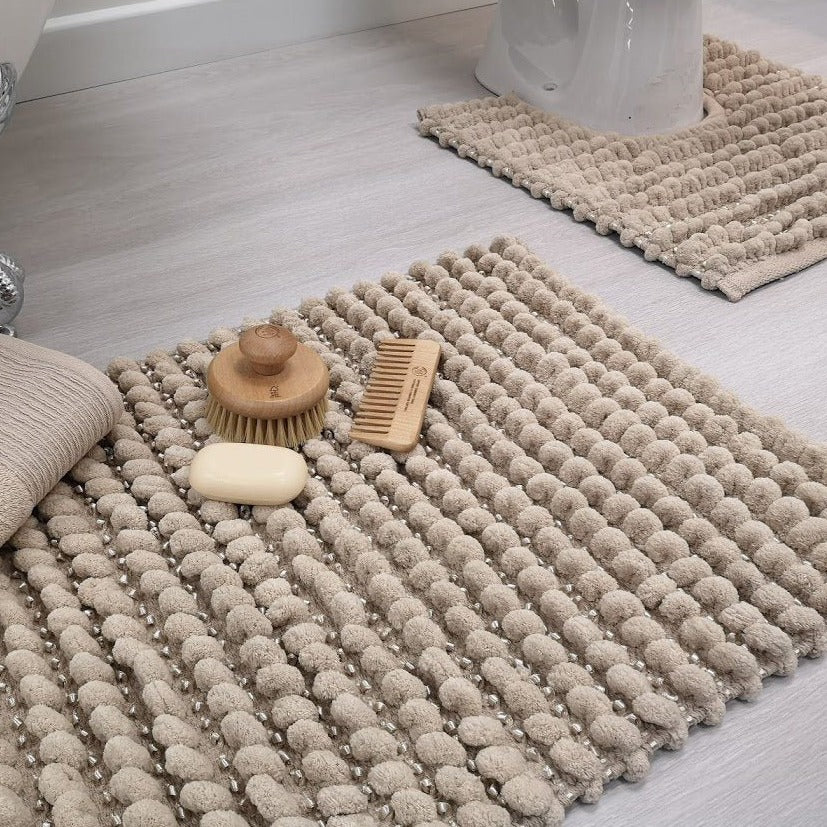 Luxury Sparkle Bobble Toilet Pedestal Mat - Allure Bath Fashions