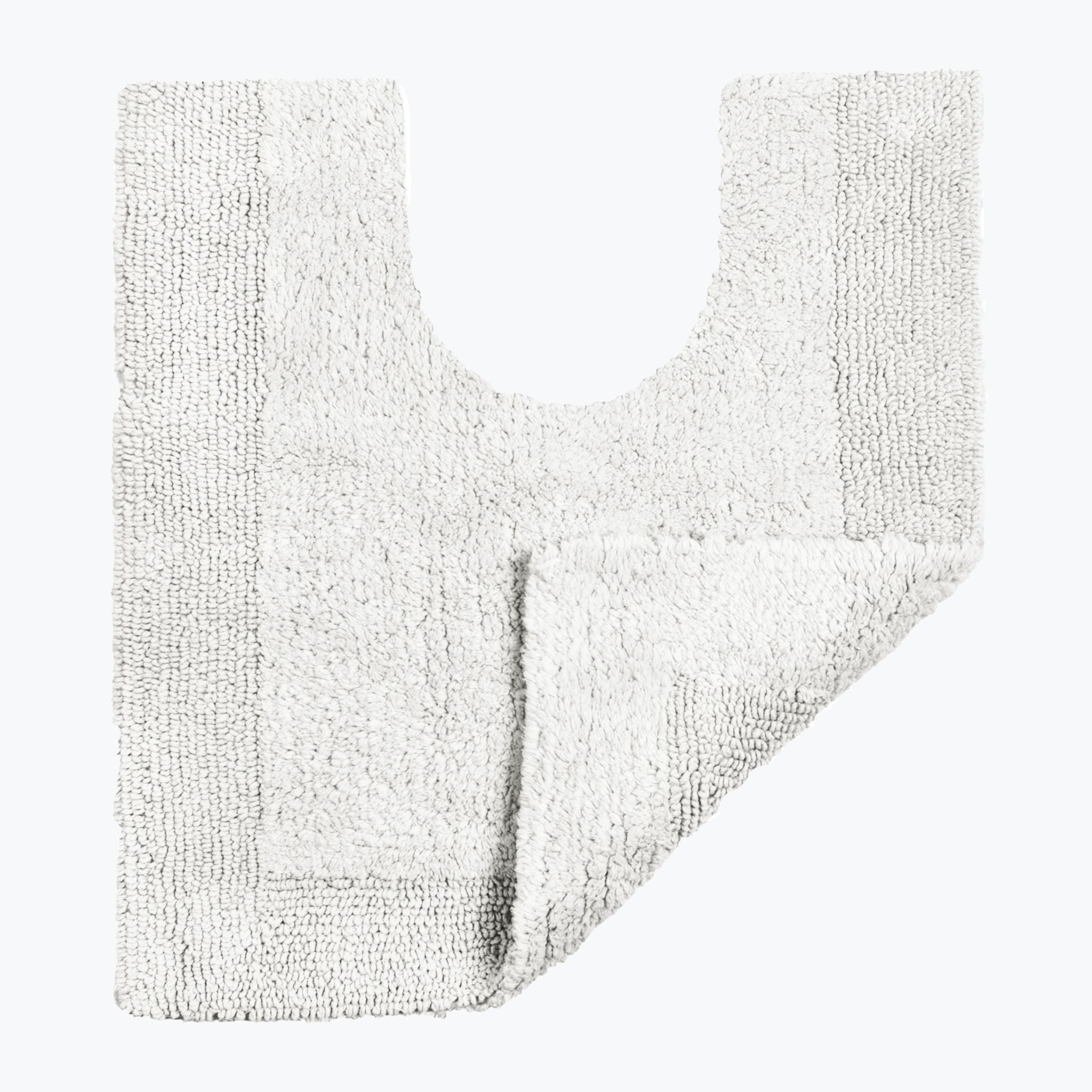 White Reversible Toilet Mat - Super Soft Cotton Pedestal Mat
