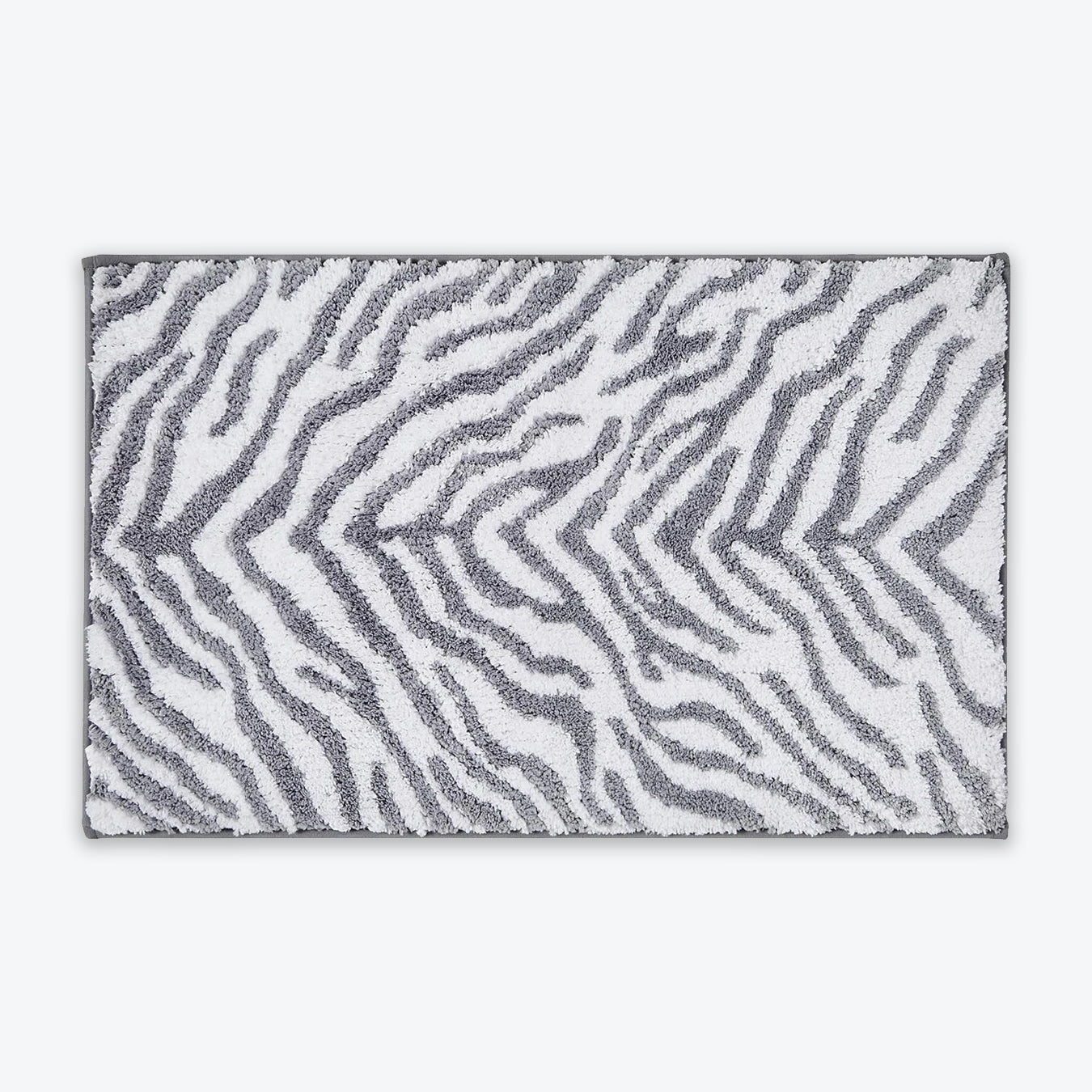 Zebra Bath Mat - Grey/White Stripe