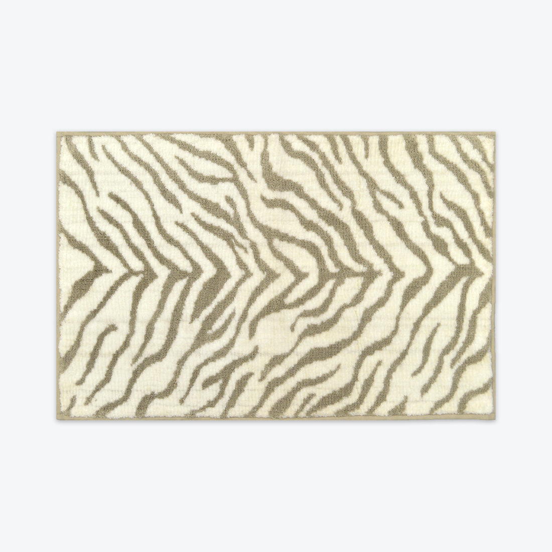 Luxury Zebra Non Slip Bath Mat - Cream/Beige