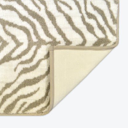 Luxury Zebra Non Slip Bath Mat - Cream/Beige