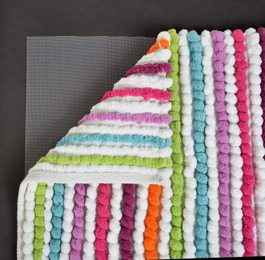 Multicolour Chunky Bobble Bath Mat in California Stripe - Allure Bath Fashions