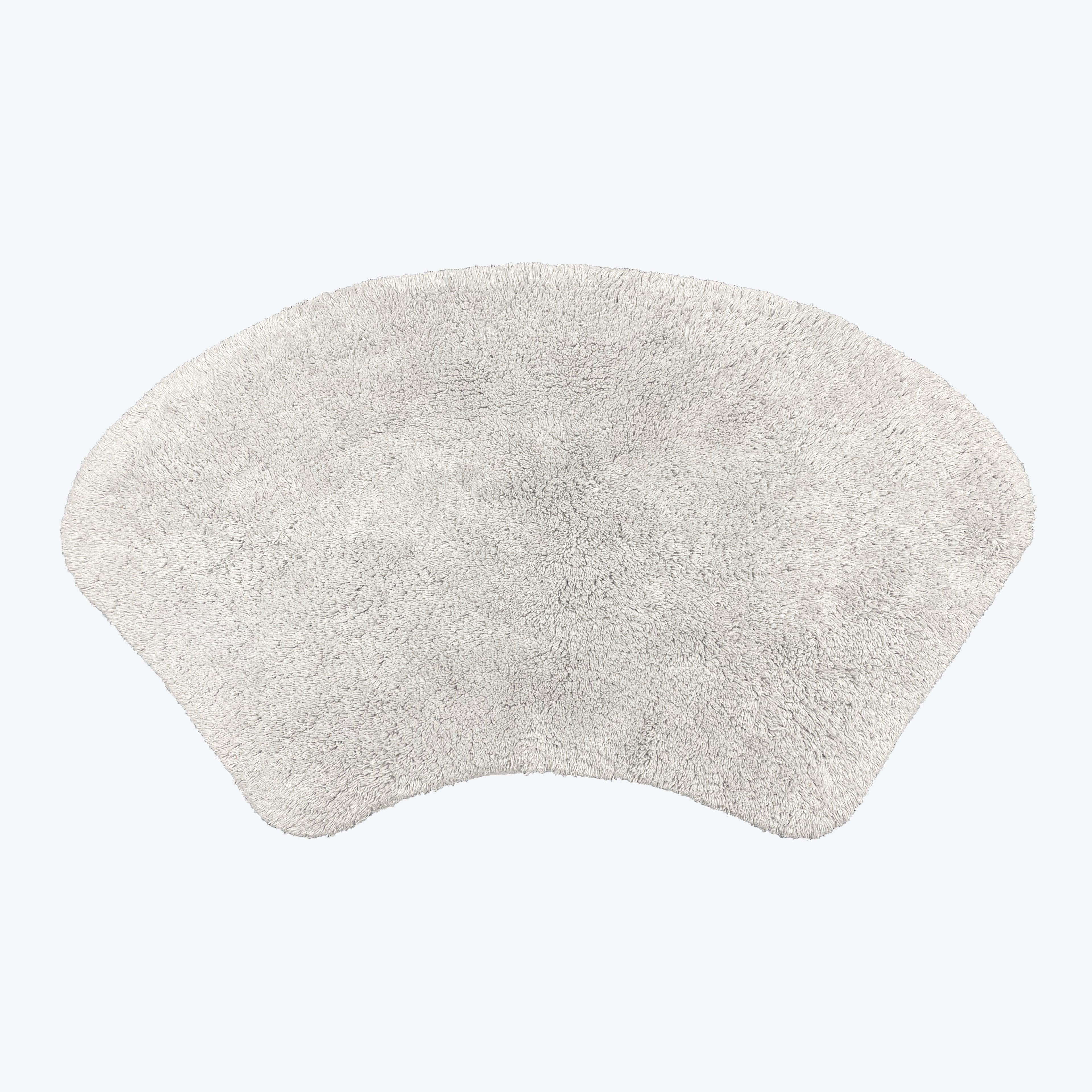 Dove grey curved shower mat 100% cotton.