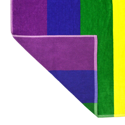 Luxury Cabana Stripe Rainbow Beach Towel
