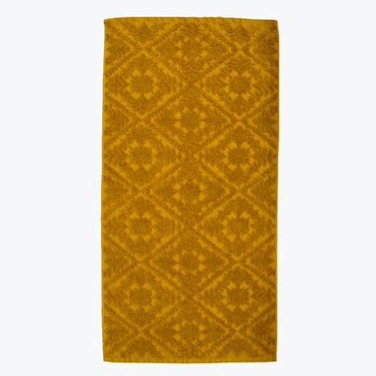 Tumeric Yellow Bath Towel - Textured Country House Design